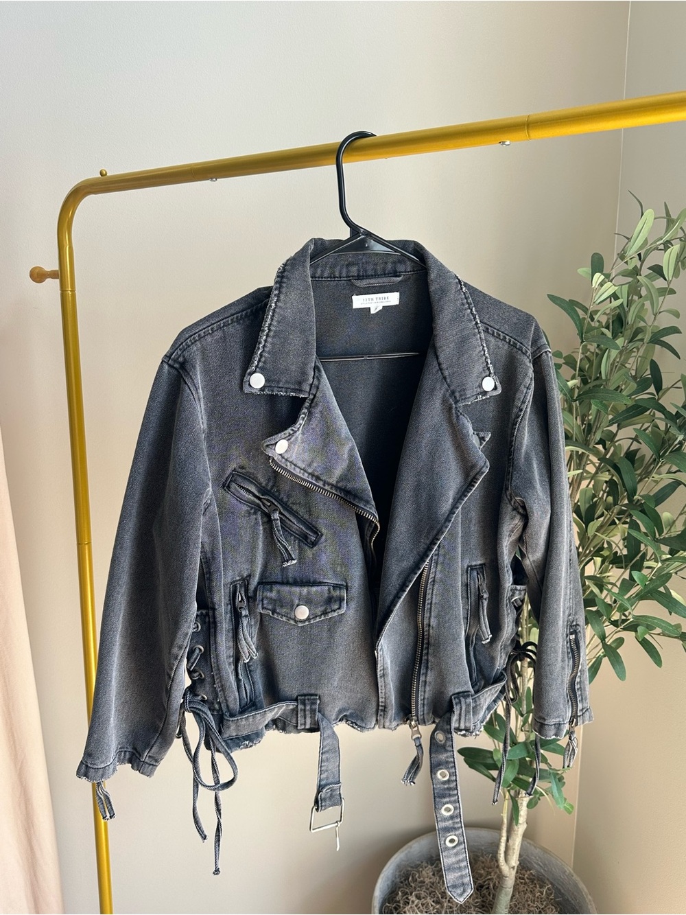 12th tribe moto denim jacket